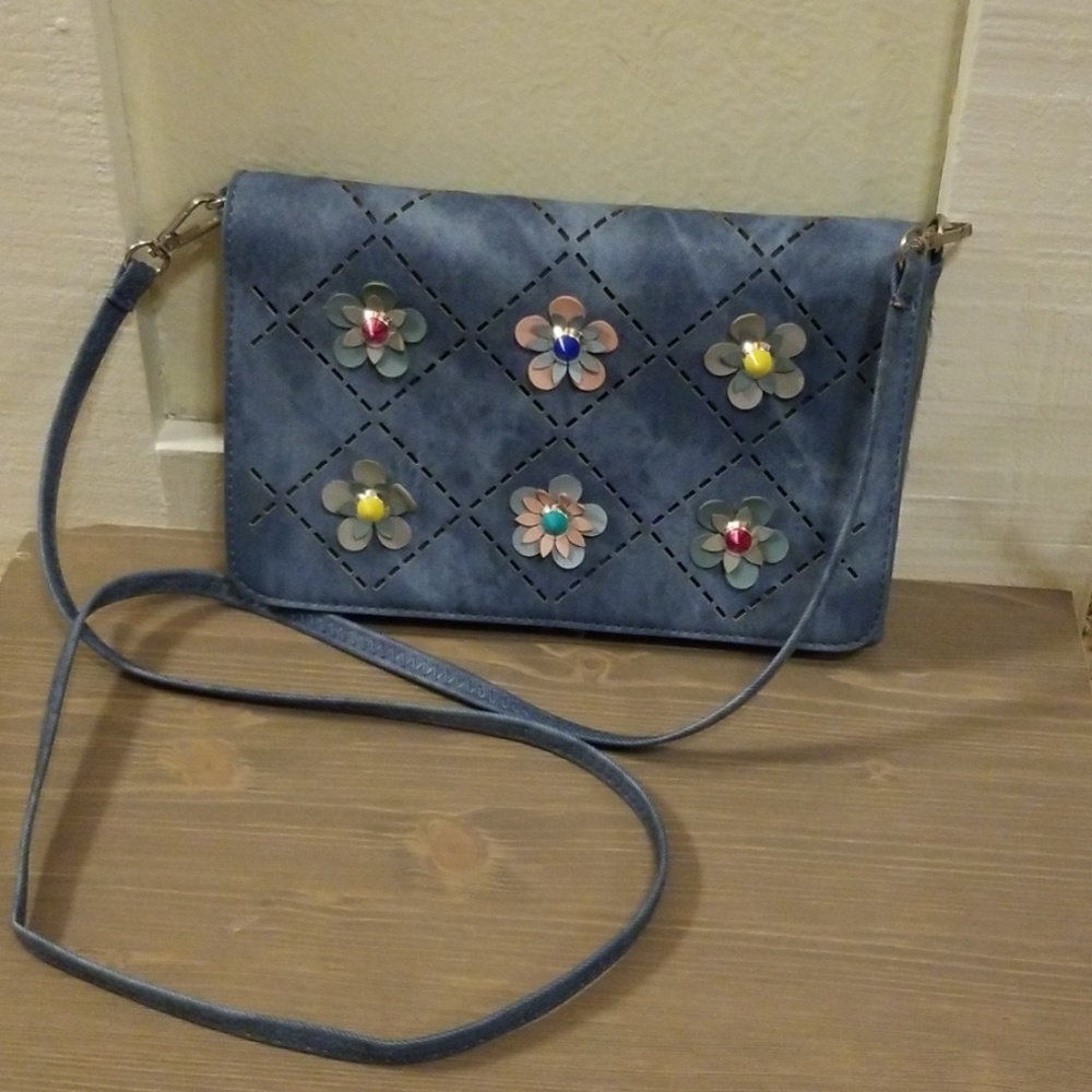 Cross body DENIM pattern clutch
